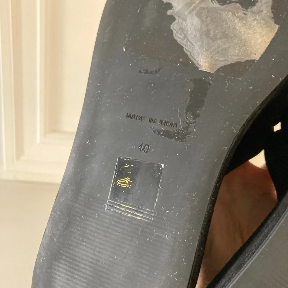 NWOT Free People Almost Paradise Black Suede Slip On Platform Sandals